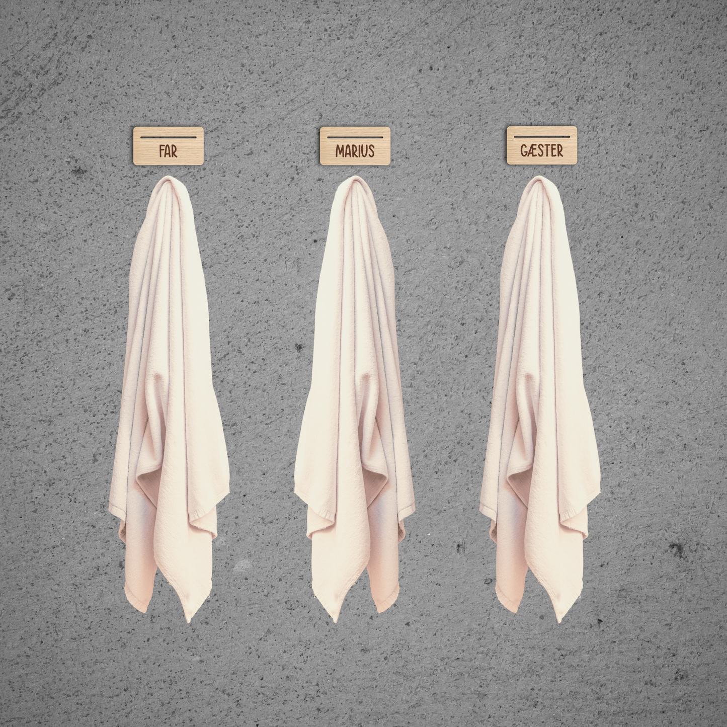 Personlige brikker til håndklæder