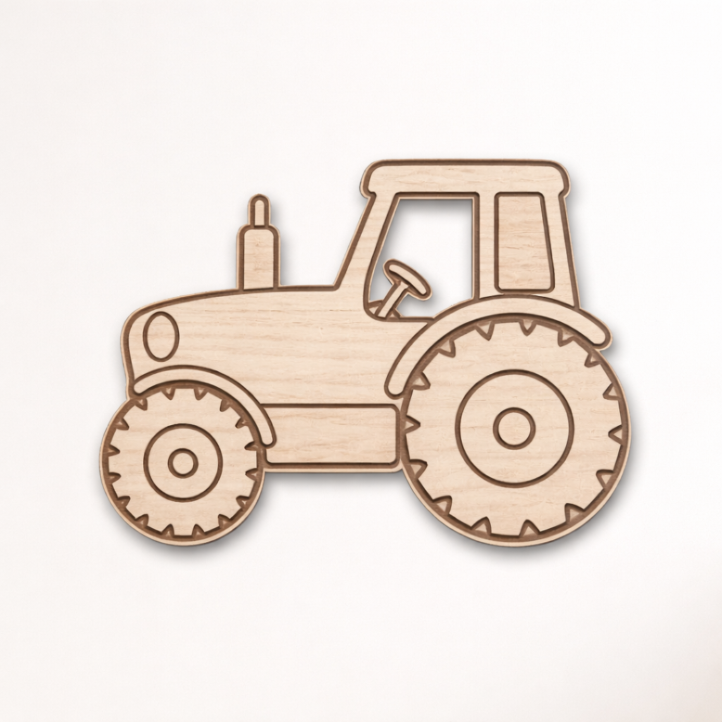 Traktor vægophæng i træ - Lille Hasseris