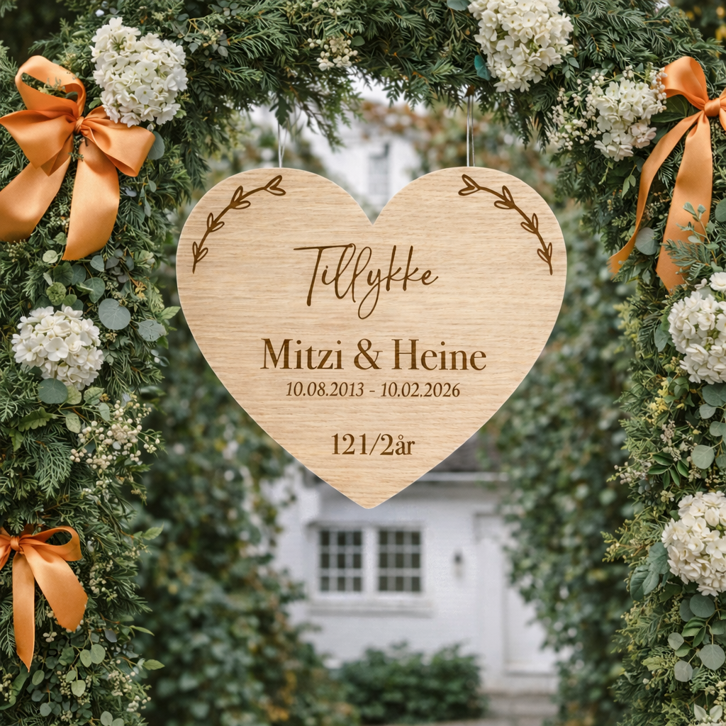 Æresport i træ med gravering og personlig tekst