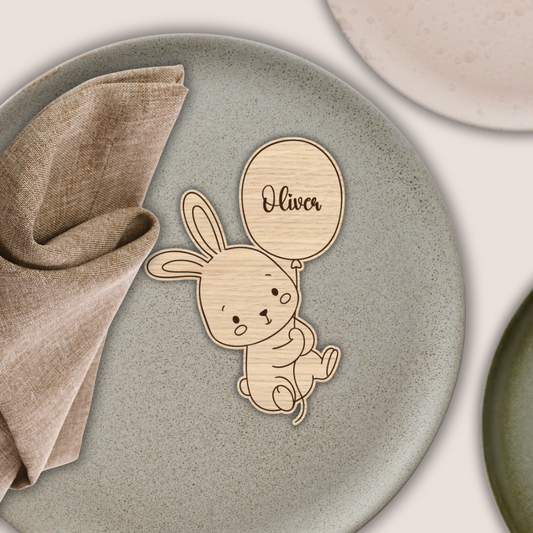 Bordkort i træ - Kanin - Lille Hasseris