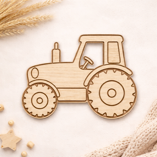 Traktor vægophæng i træ - Lille Hasseris
